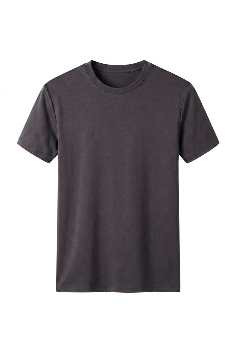 Herren Einfarbiges Kurzarmshirt mit Rundhalsausschnitt