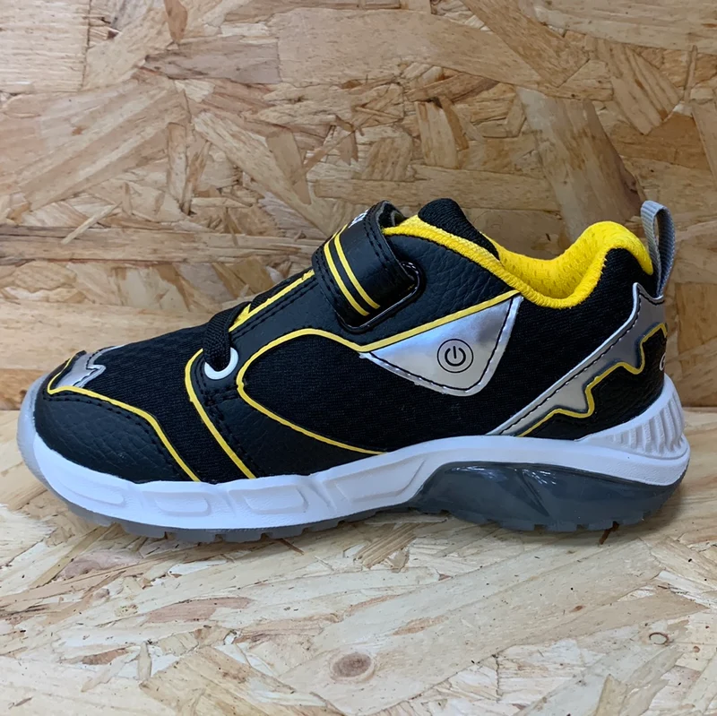 Geox Leuchtende Fledermaus-Turnschuhe für Kinder – Schwarz/Gelb