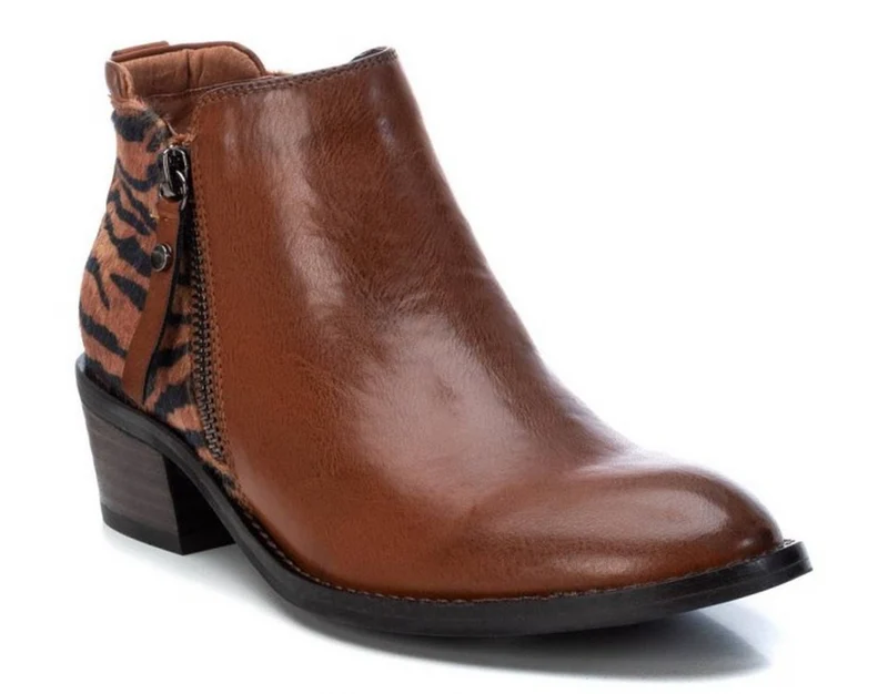 Xti Damen-Stiefeletten mit Absatz – Kamel