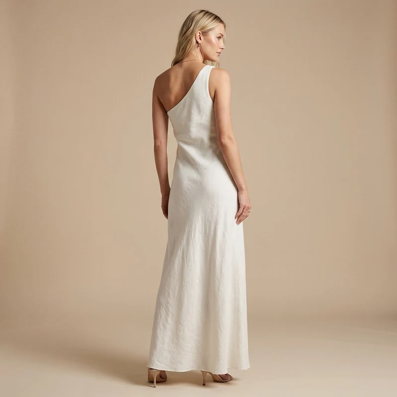 Damen One-Shoulder Maxikleid