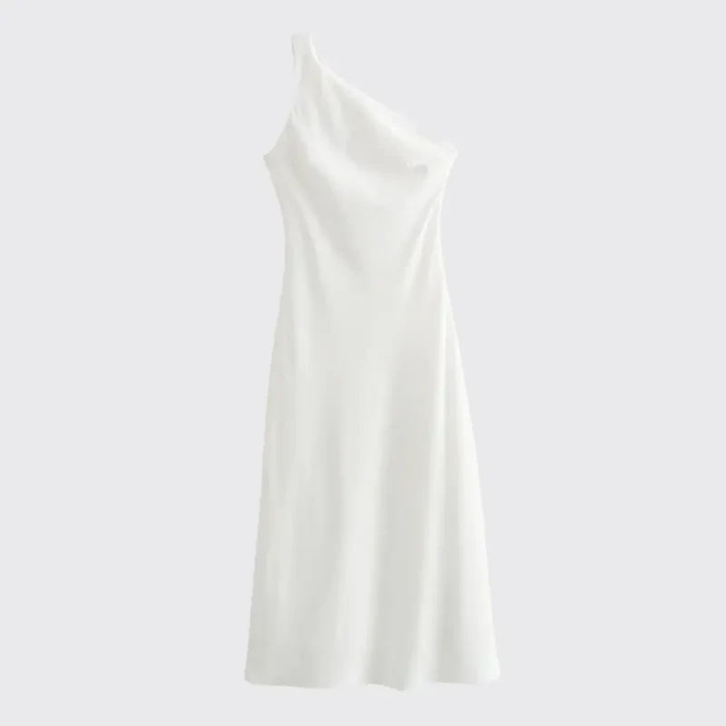 Damen One-Shoulder Maxikleid