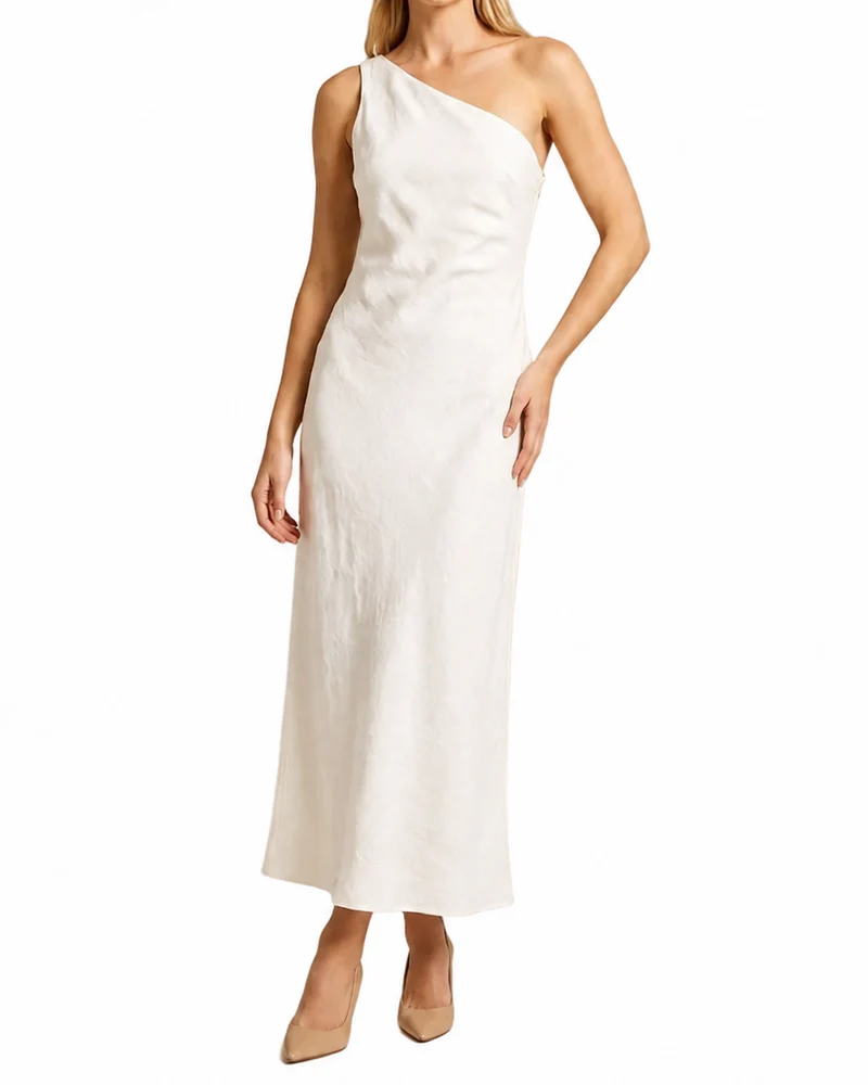 Damen One-Shoulder Maxikleid