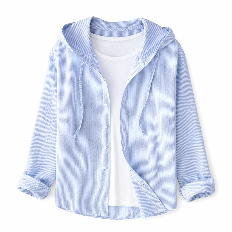 Damen Kapuzenshirt mit Knopfleiste