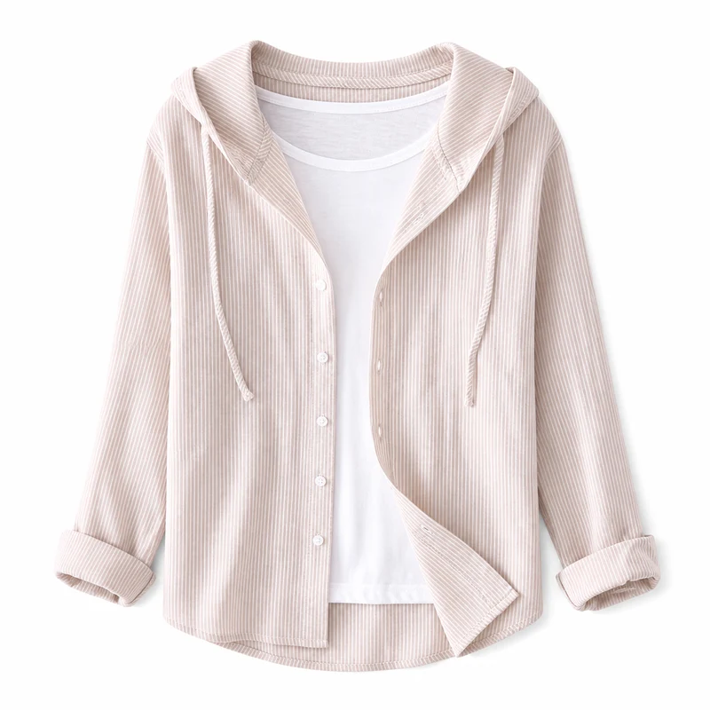 Damen Kapuzenshirt mit Knopfleiste