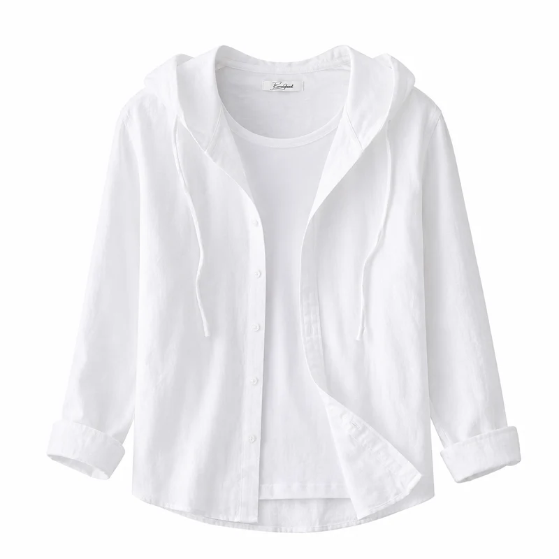 Damen Kapuzenshirt mit Knopfleiste