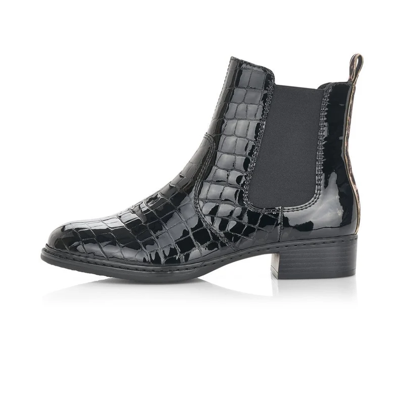 Rieker Damen-Stiefelette mit Fleece-Futter – Schwarz