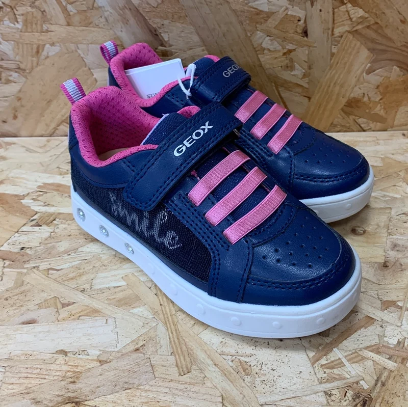 Geox Kinder J Skylin GF Trainer – Marine / Fuchsia