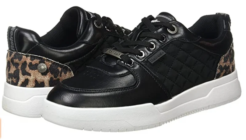 Refresh Gesteppter Damen-Sneaker – Schwarz