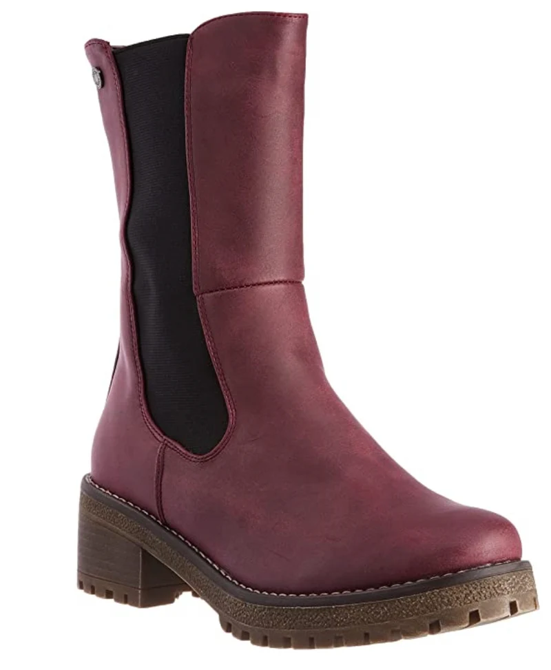 Refresh Frauen Chelsea Wadenhoher Stiefel – Burgunderrot