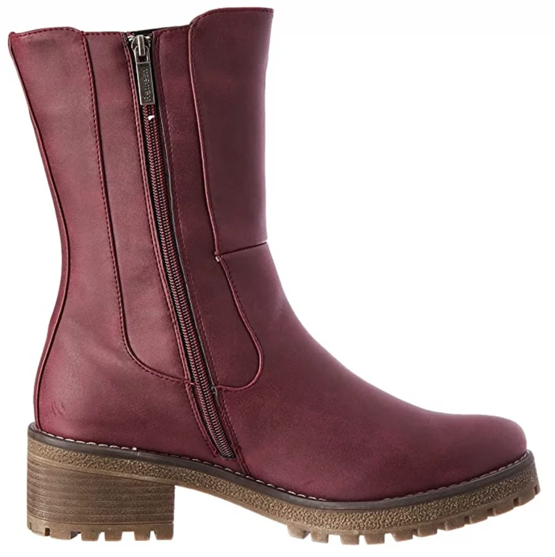 Refresh Frauen Chelsea Wadenhoher Stiefel – Burgunderrot