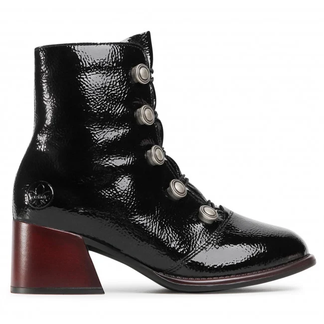 Rieker Damen-Stiefelette aus Lackleder – Schwarz