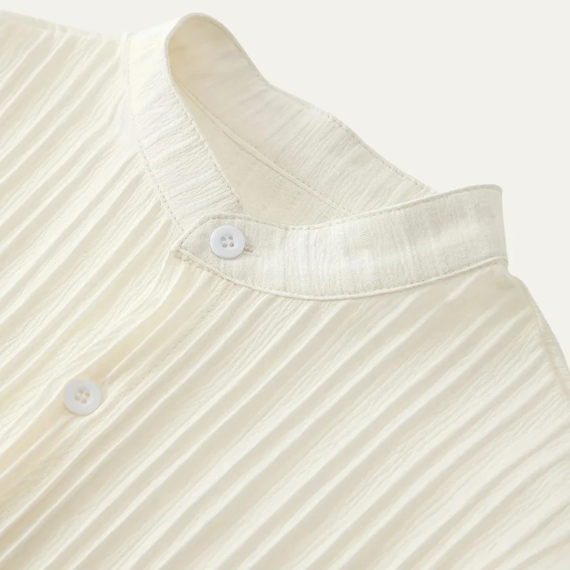 Herren Set mit Kurzarmhemd mit Stehkragen und Knopfleiste sowie Hose mit elastischem Bund