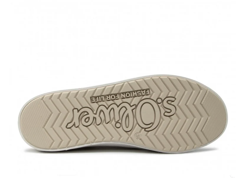 S. Oliver Damenmode-Sneaker mit Reißverschluss – Champagner