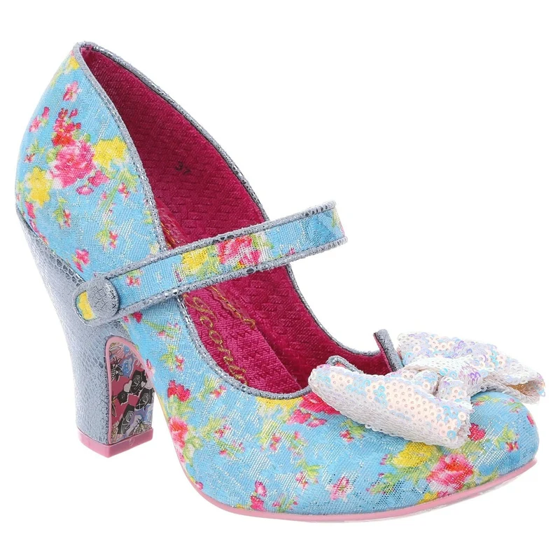 Irregular Choice Fancy That High Heel-Schuh für Damen – Blau geblümt