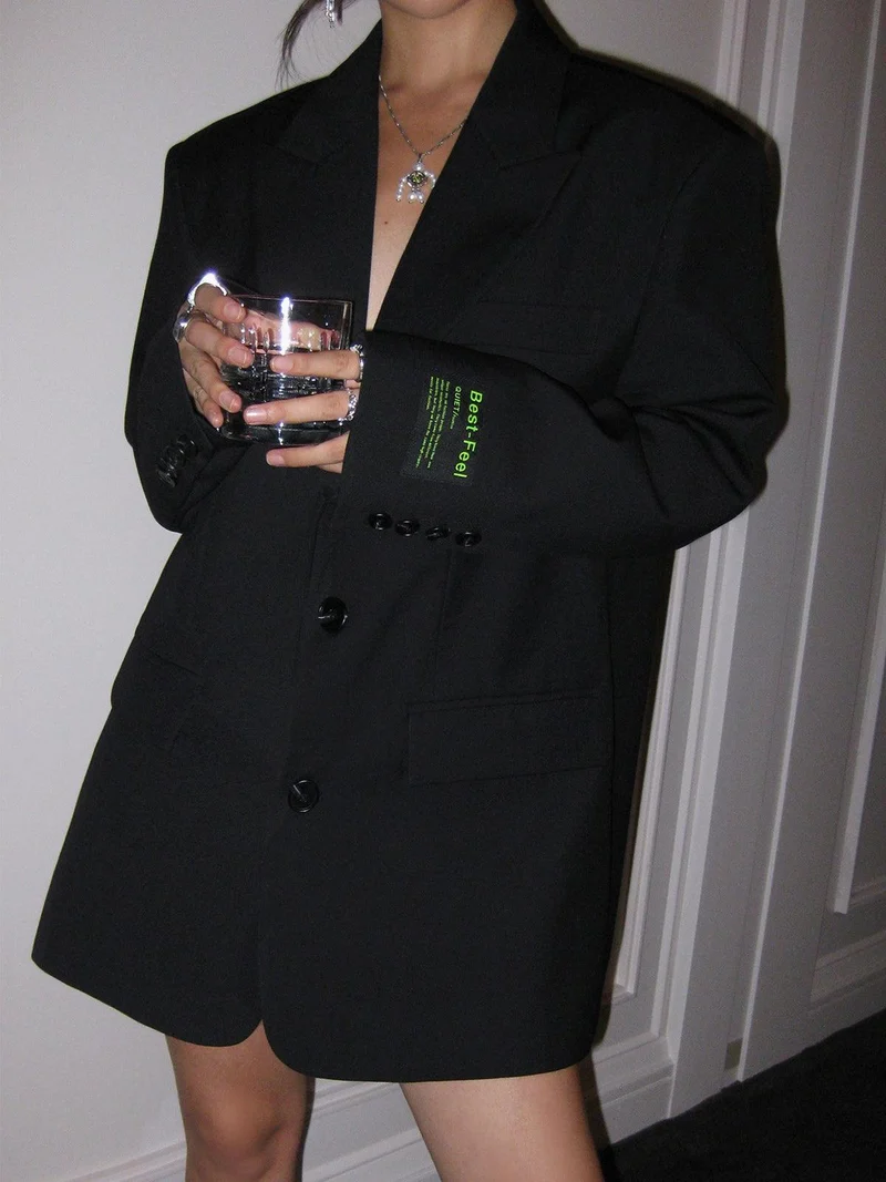 Damen Blazer mit Reverskragen und Knopfleiste