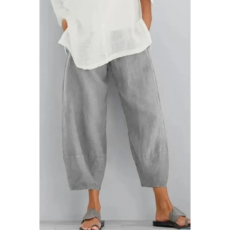 Damen Hose mit elastischem Bund und weiter Beinform