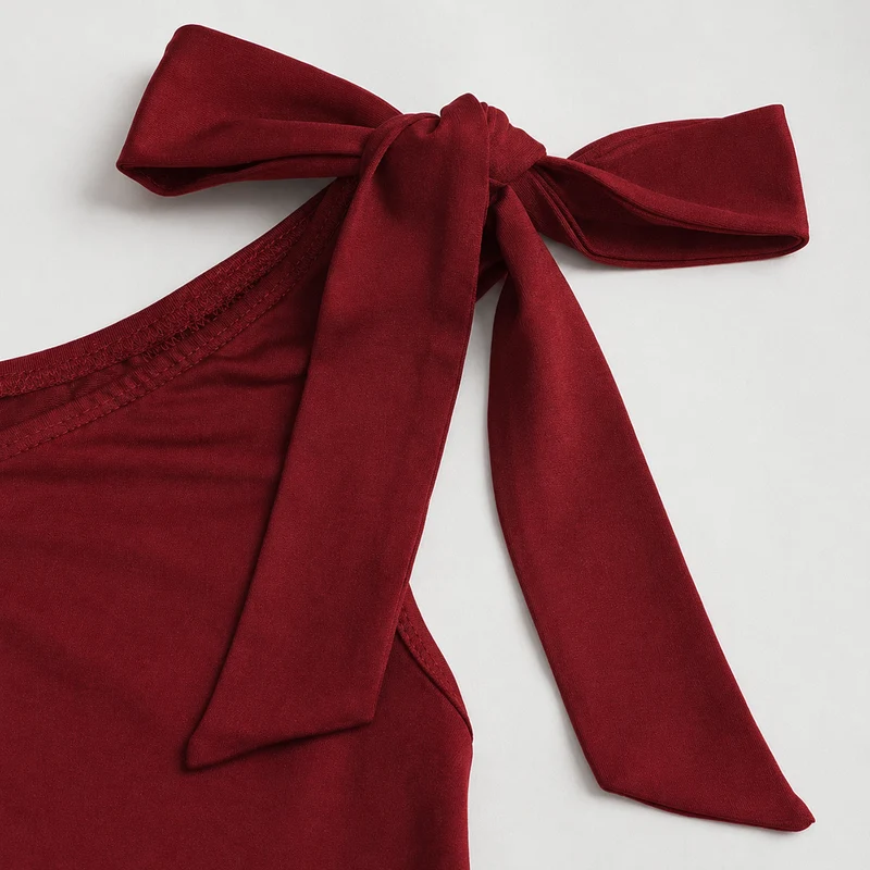 Damen One-Shoulder Minikleid mit Rüschen