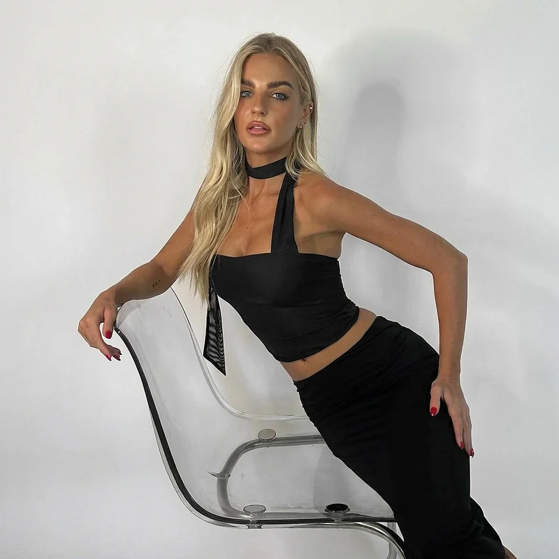 Damen-Oberteil mit asymmetrischem Halsband und One-Shoulder-Design