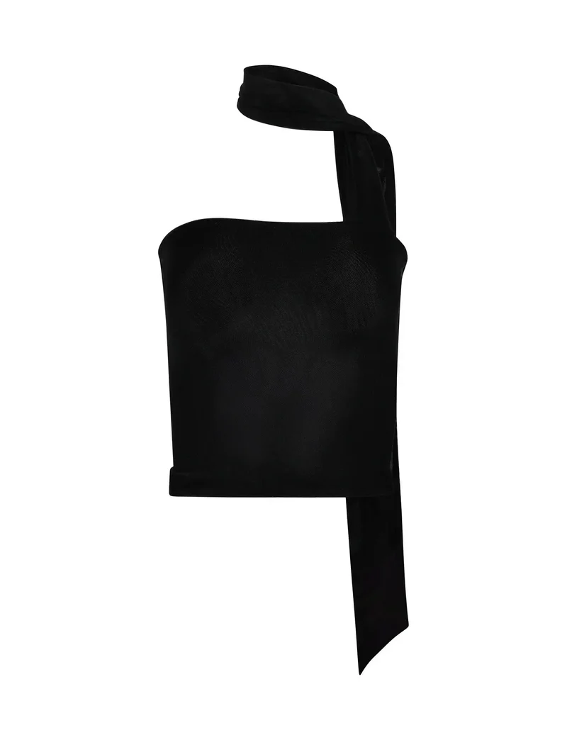 Damen-Oberteil mit asymmetrischem Halsband und One-Shoulder-Design