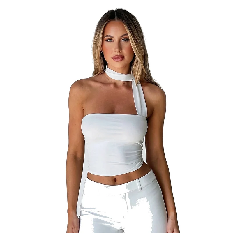 Damen-Oberteil mit asymmetrischem Halsband und One-Shoulder-Design