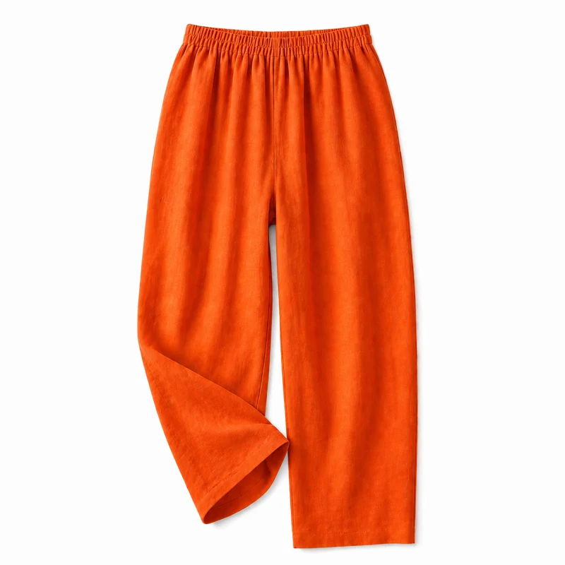 Damenhose mit elastischem Bund und geradem Bein in voller Länge