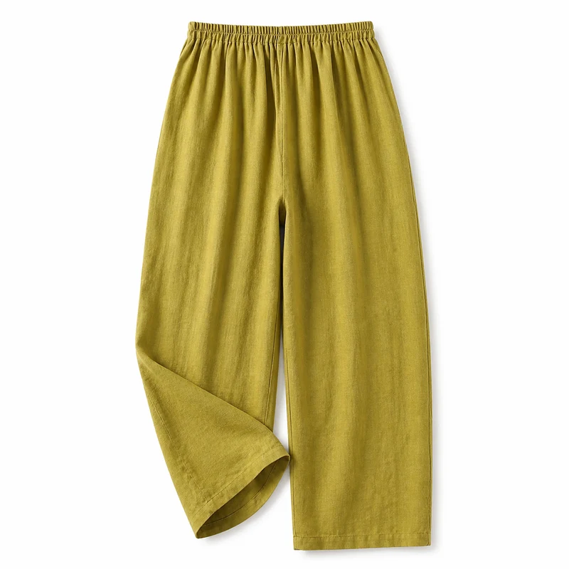 Damenhose mit elastischem Bund und geradem Bein in voller Länge