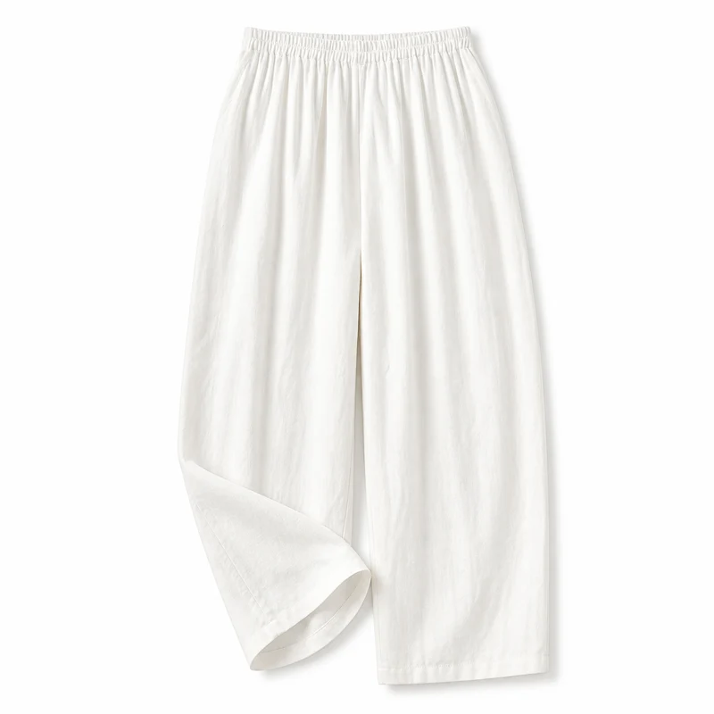 Damenhose mit elastischem Bund und geradem Bein in voller Länge