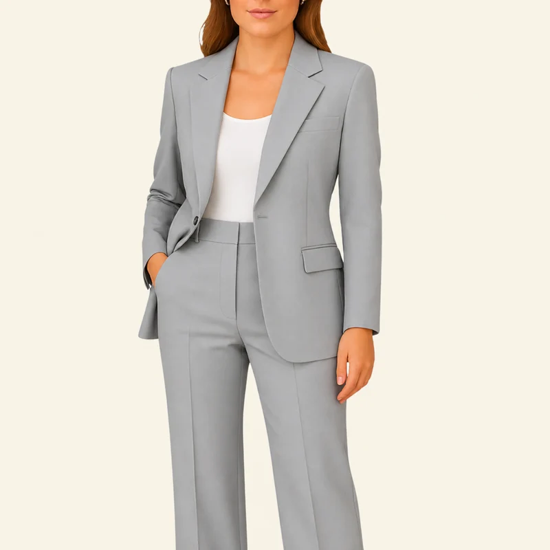 Damen Zweiteiliges Set mit Blazer und Hose mit Reverskragen