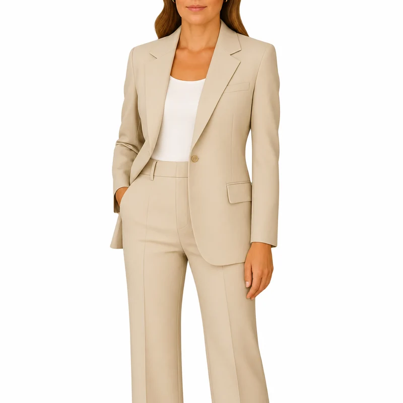 Damen Zweiteiliges Set mit Blazer und Hose mit Reverskragen