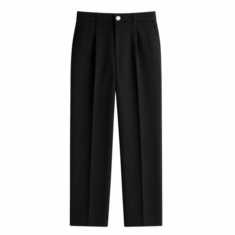 Herren Hose mit geradem Bein und Frontfalten sowie Knopfverschluss