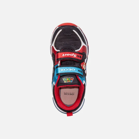 Geox Kinder Super Mario Turnschuhe – Schwarz / Blau / Rot