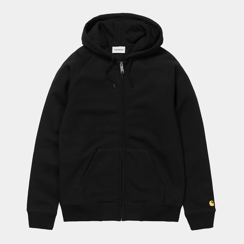 Carhartt WIP Chase-Jacke mit Kapuze für Herren – Schwarz / Gold