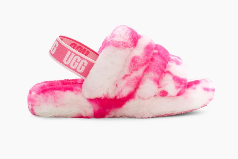 UGG Kids Fluff Yeah Marble Slide – Pink Rose / Seashell Pink