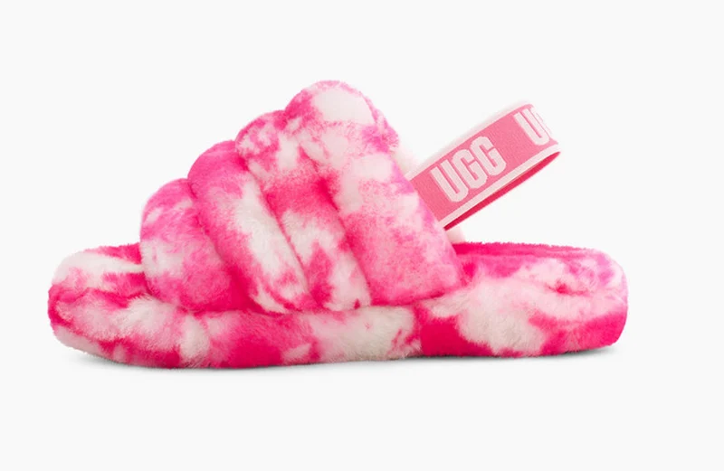UGG Kids Fluff Yeah Marble Slide – Pink Rose / Seashell Pink