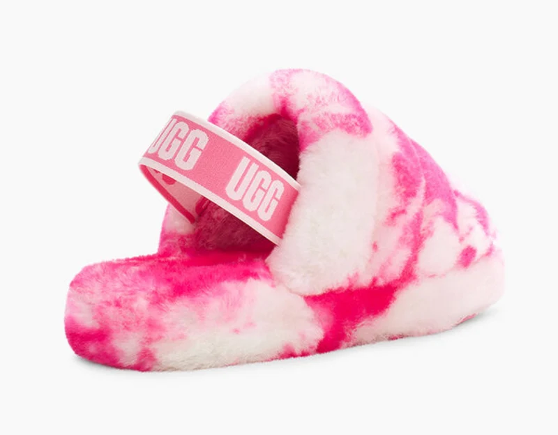 UGG Kids Fluff Yeah Marble Slide – Pink Rose / Seashell Pink