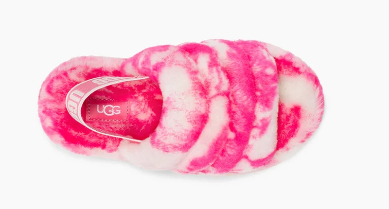 UGG Kids Fluff Yeah Marble Slide – Pink Rose / Seashell Pink