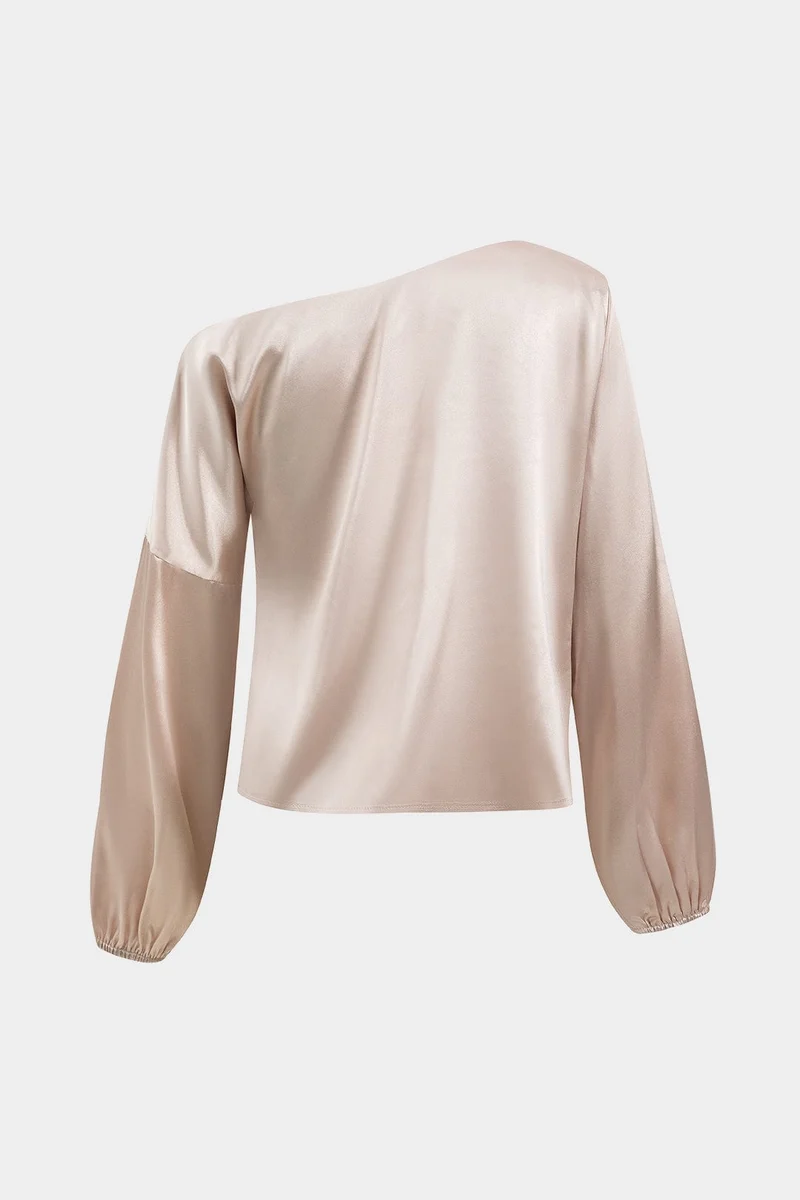 Damen-Bluse mit One-Shoulder-Ausschnitt und Ballonärmeln