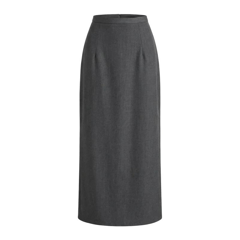 Damen langer Rock mit hohem Bund und gerader Silhouette