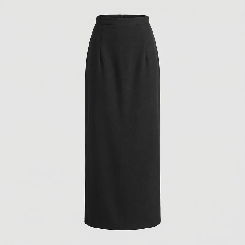 Damen langer Rock mit hohem Bund und gerader Silhouette