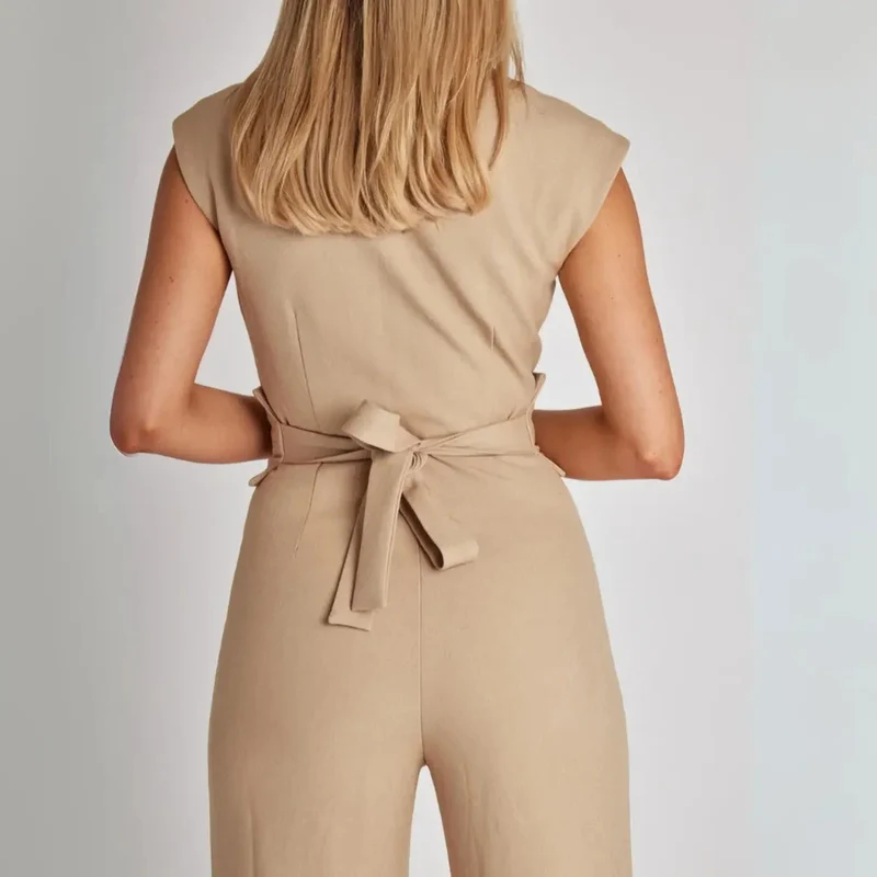Damen Ärmelloser Jumpsuit mit Weitem Bein