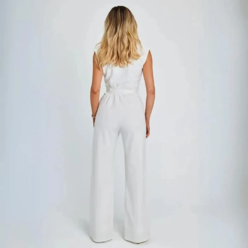 Damen Ärmelloser Jumpsuit mit Weitem Bein