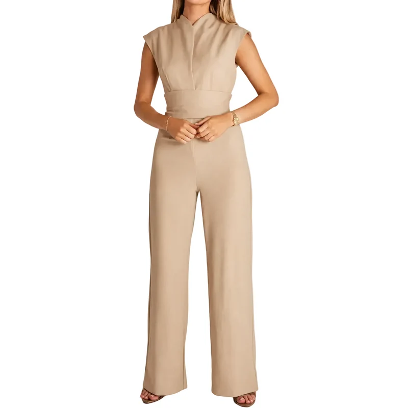 Damen Ärmelloser Jumpsuit mit Weitem Bein