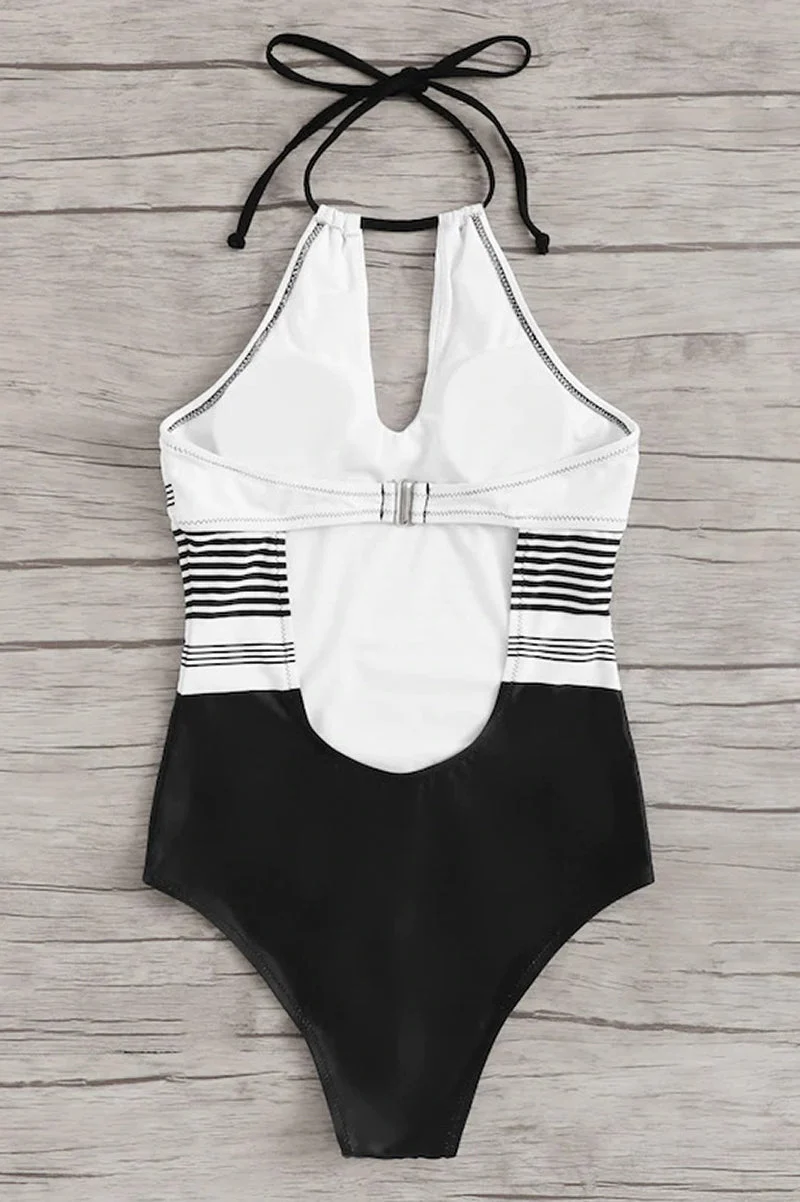 Damen-Badeanzug mit Neckholder und Keyhole-Ausschnitt