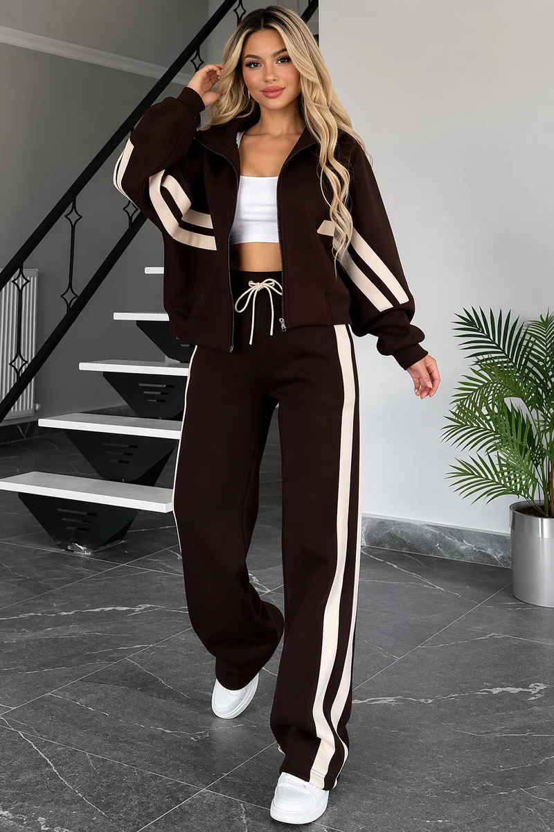 Damen Zweiteiliges Set mit Reißverschlussjacke und Hose