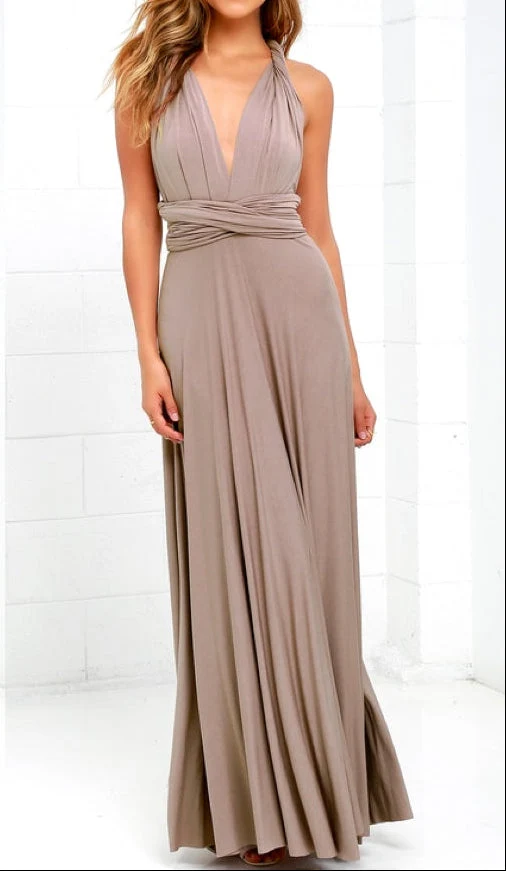 Damen Maxikleid mit überkreuztem Halsteil