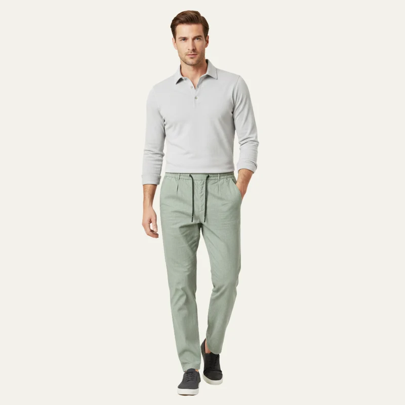 Herren Hose mit geradem Bein und Kordelzugbund