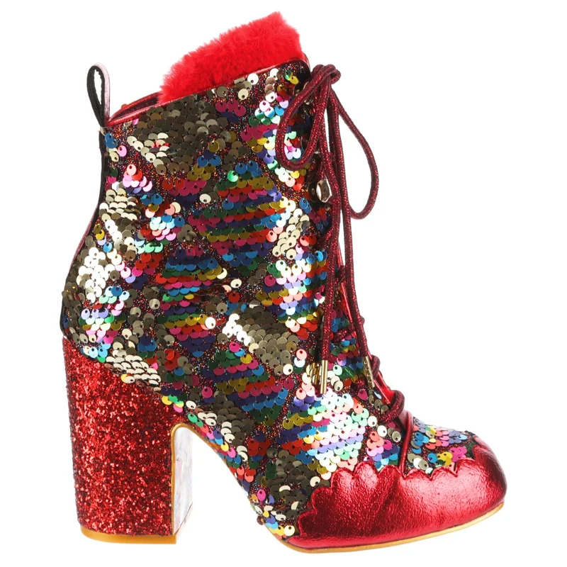 Irregular Choice Damen-Stiefelette Pierrette mit Absatz - Rot