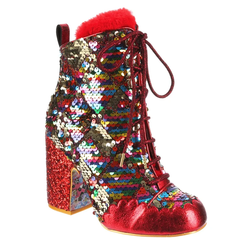 Irregular Choice Damen-Stiefelette Pierrette mit Absatz - Rot