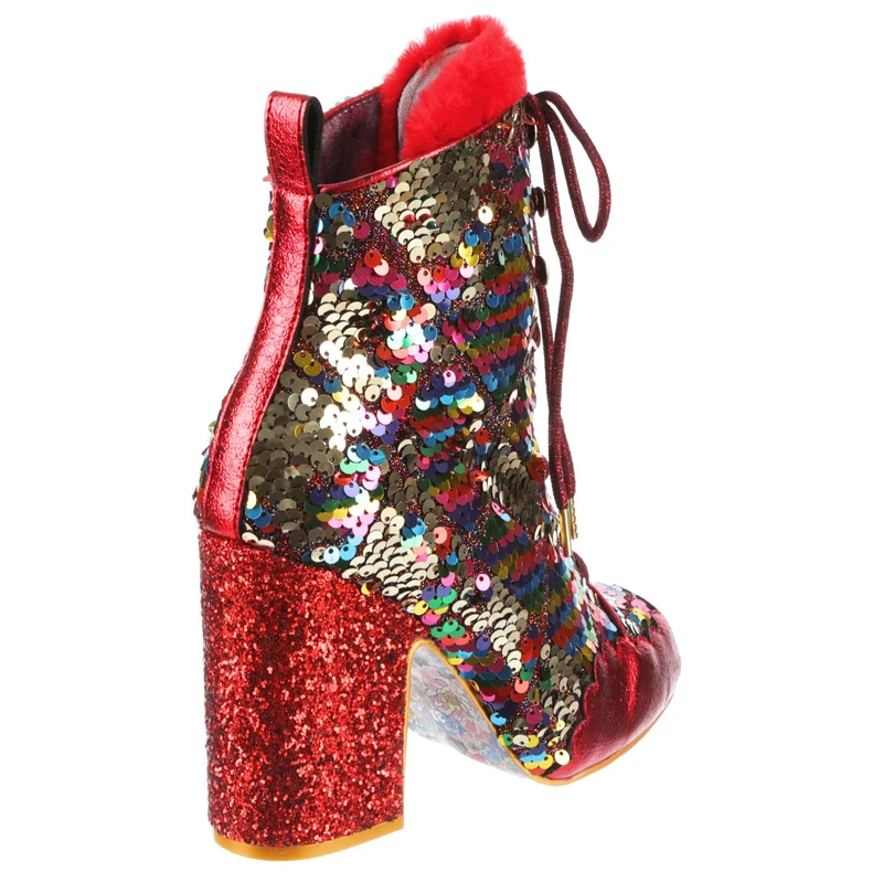 Irregular Choice Damen-Stiefelette Pierrette mit Absatz - Rot