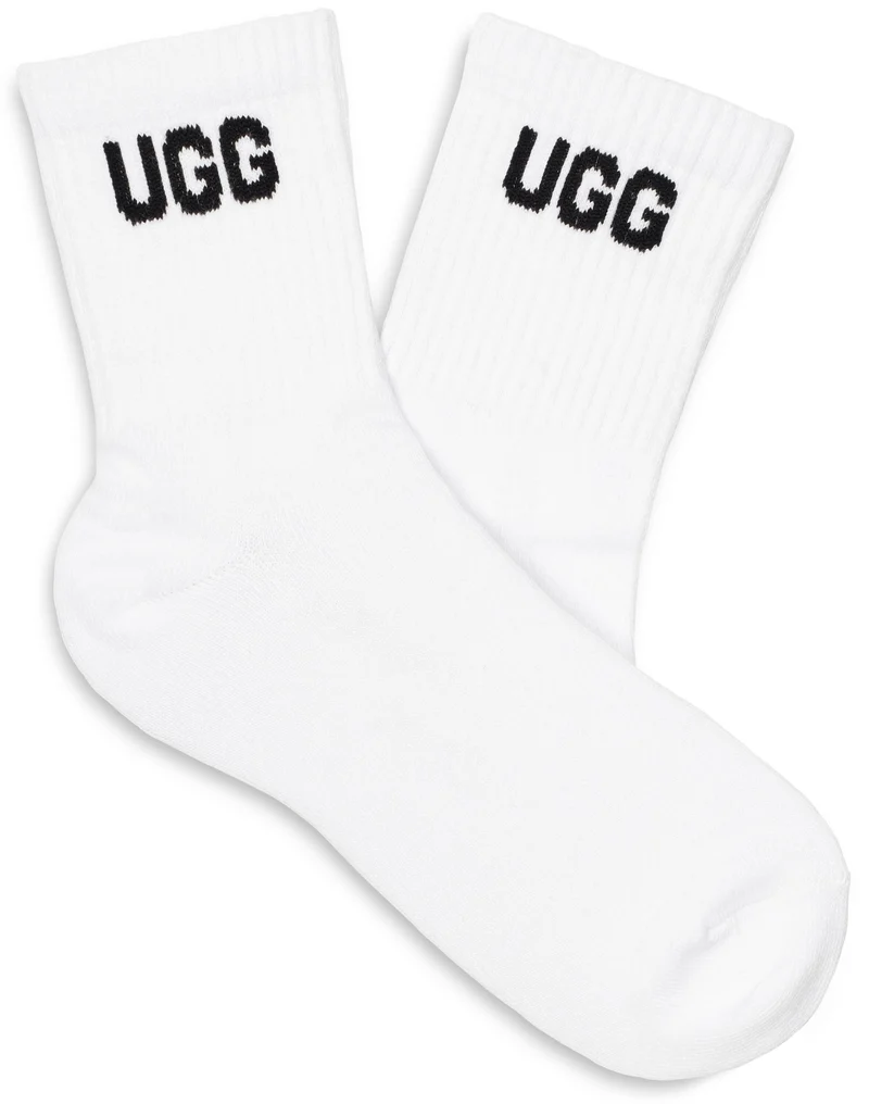 UGG Damen-Logo-Crew-Socken (3er-Pack) – Weiß